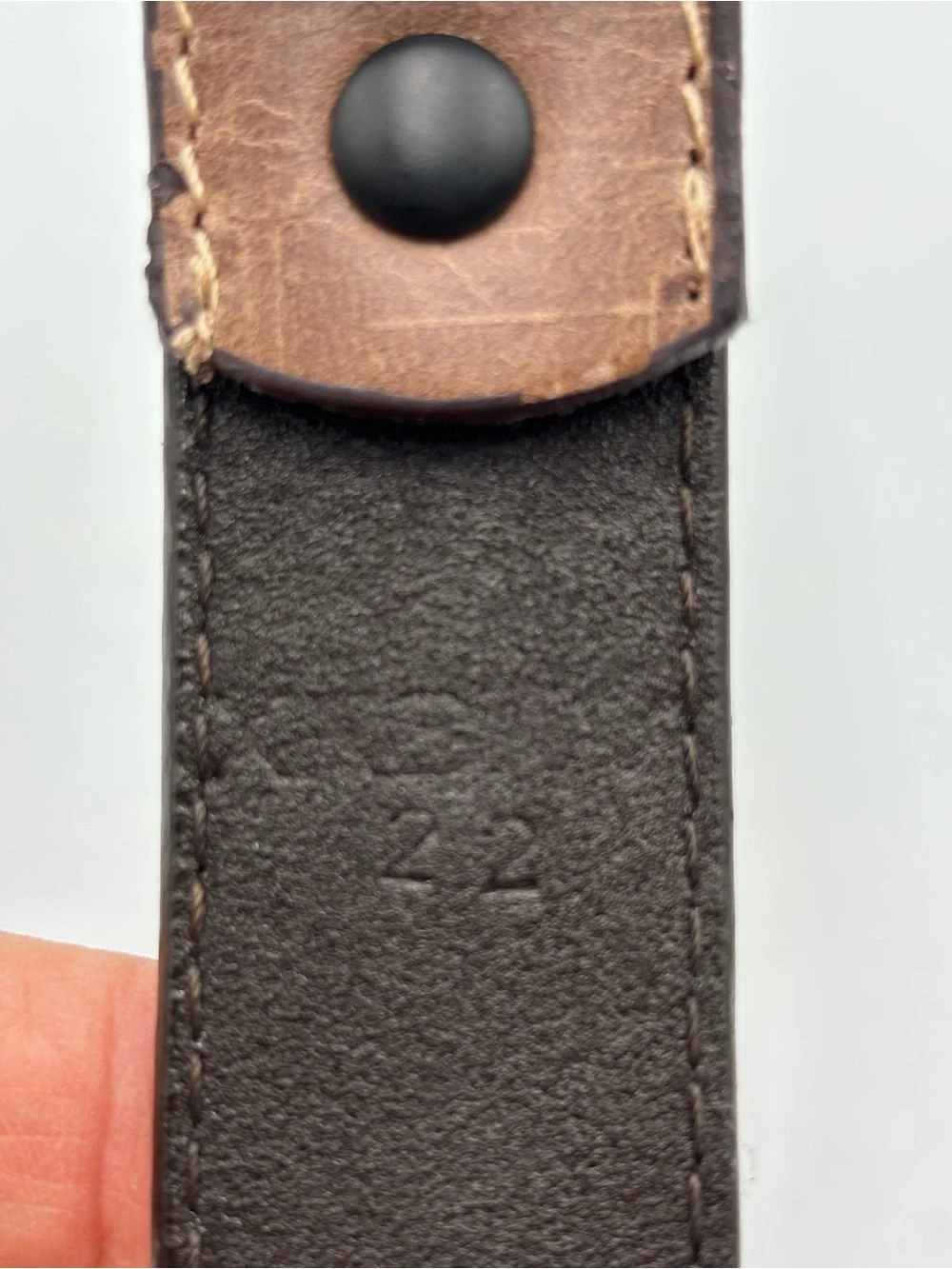 XRBK Twisted X Youth 22 Barbed Wire Stitched Distressed Leather Belt 30” Brown